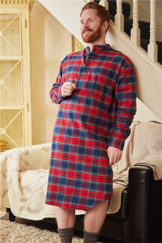 Flannel Nightshirt LV 12 -Red Navy Check